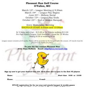 Wednesday Early Birdie Ladies 9-Hole League Registration