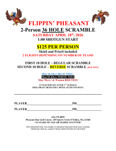 Flippin' Pheasant 2-Person 36 Hole Scramble